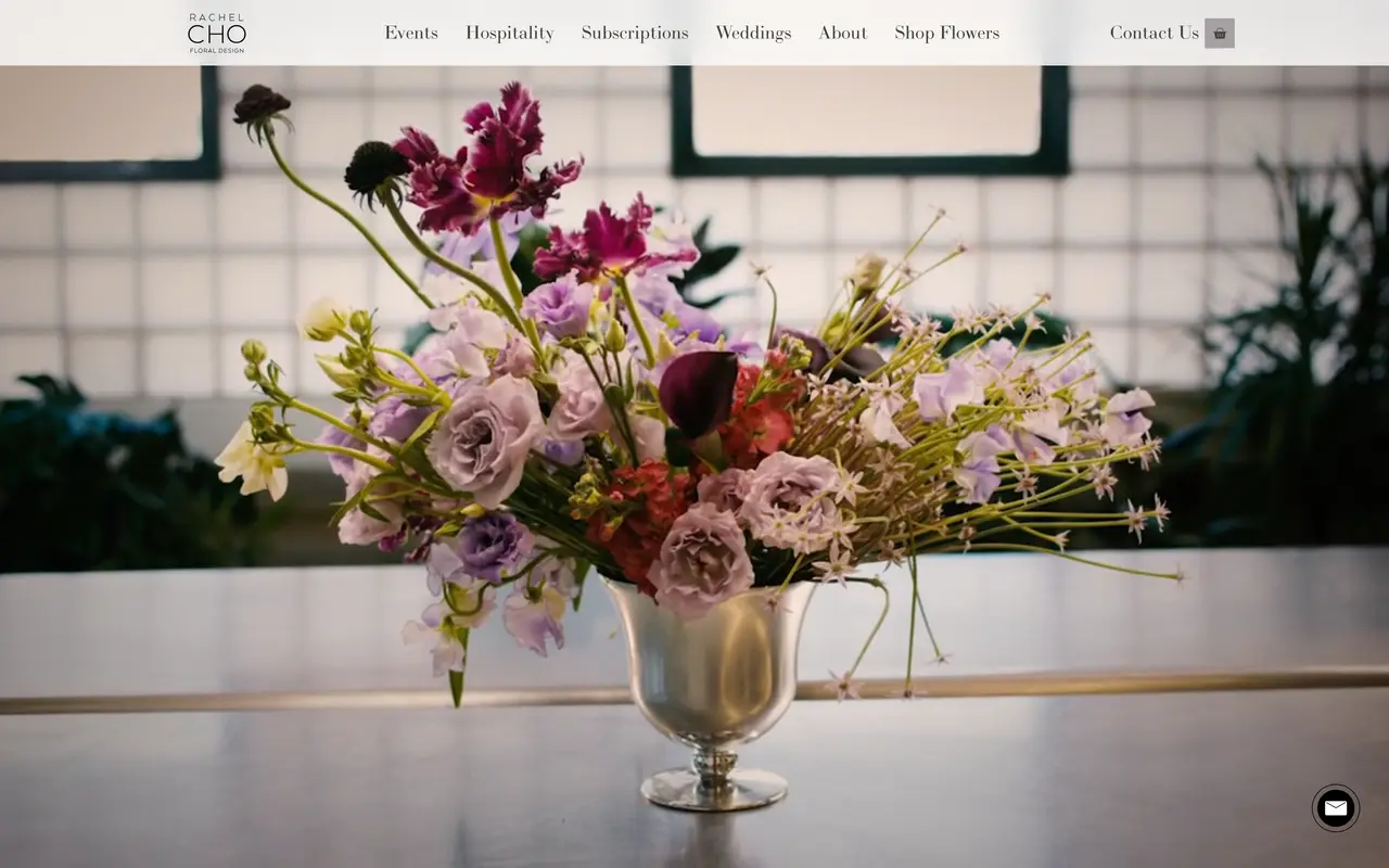 Screenshot of the Rachel Cho Floral Design website