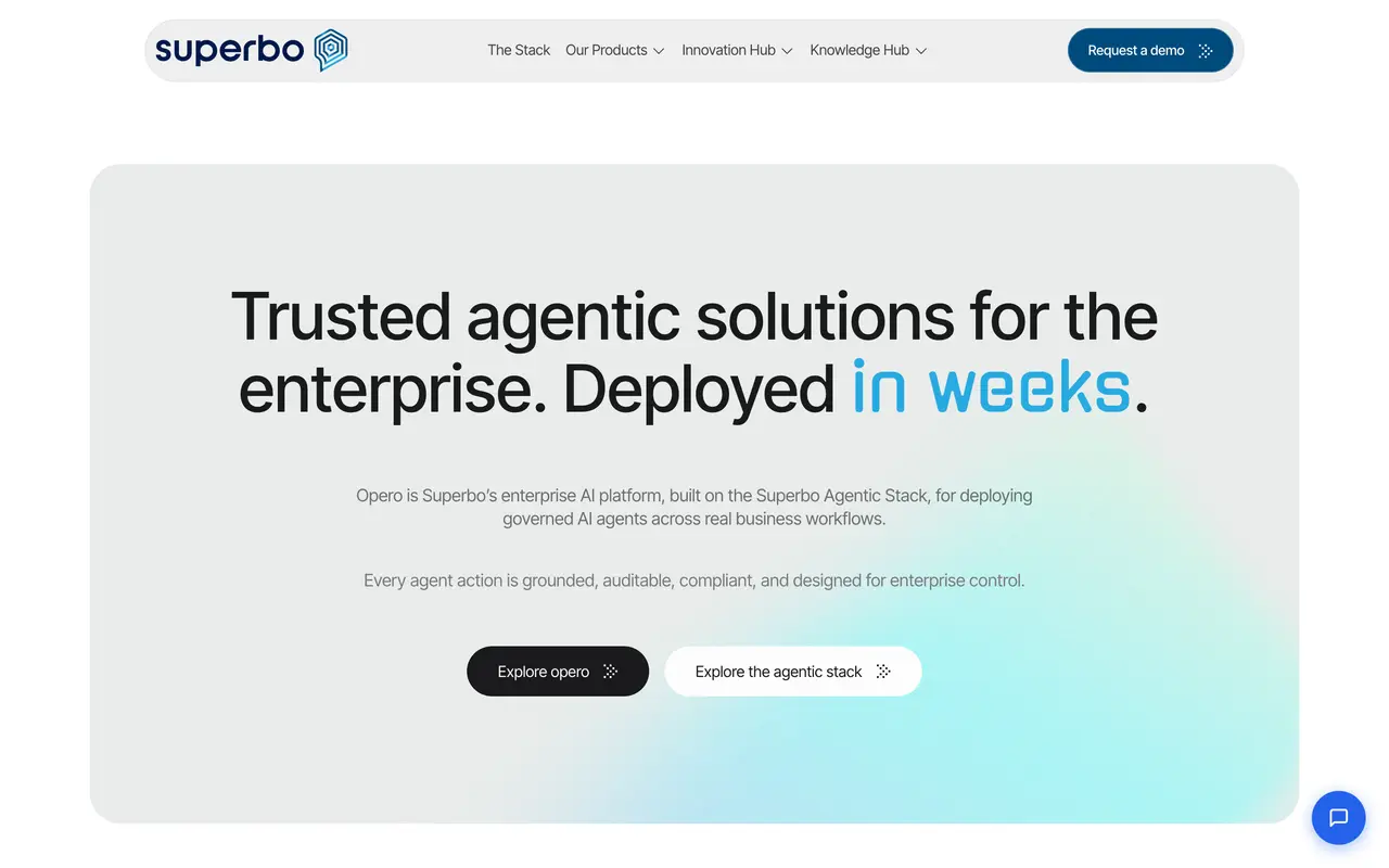 Screenshot of the Superbo website
